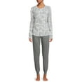 thumbnail image 2 of Secret Treasures Women's and Women's Plus Size Hacci Knit Pajama Jogger Pants, 2 of 5