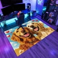 thumbnail image 2 of Golden Retriever Rug 4x7ft Area Rugs Vintage Painted Golden Retriever Rugs Non Slip Machine Washable Indoor Throw Carpet for Living Room Bedroom Study Office Entrance Foyer, 2 of 7