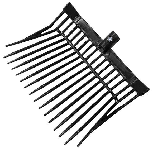 Cabezal de repuesto para horquilla de estiércol de caballo, cabezal de horca, rastrillo multiusos para estiércol de caballo, para heno, malezas, Negro