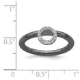 thumbnail image 5 of 925 Sterling Silver Stackable Black-plated Halo Diamond Ring Eternity Band Size 6 (.08 cttw.), 5 of 6