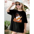 thumbnail image 1 of Halloween Ghost Pumpkin Witch Hat T-Shirt - Spooky Season Graphic Tee For Women Men Kids - Cute Fall outfit For Trick or Treating Costume Parties events, 1 of 7