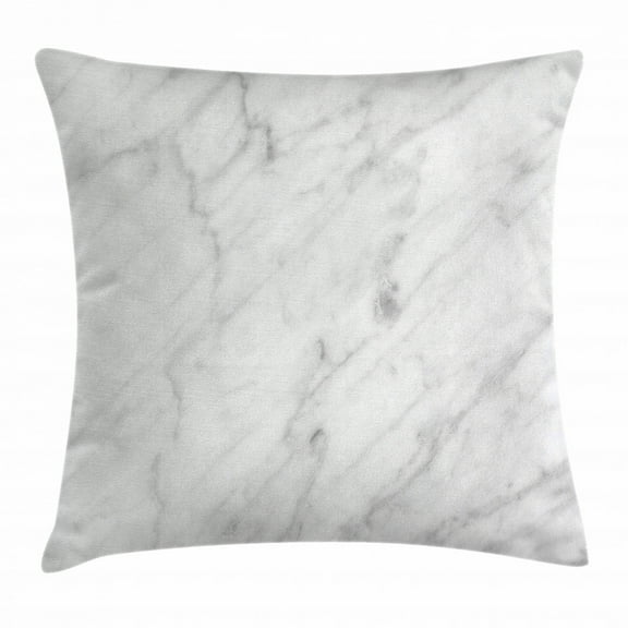 Marble Throw Pillow Cushion Cover, Carrara Marble Tile Surface Organic Sculpture Style Granite Model Modern Design, Decorative Square Accent Pillow Case, 18 X 18 Inches, Dust Grey White, by Ambesonne