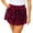 Red, variant on BLVB Women Summer Velvet Skorts Cute High Waist Fashion Shorts for Night out Club Party with Pearl