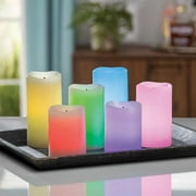 Gerson Glow Wick LED Color Changing Wax Candles, 6-piece