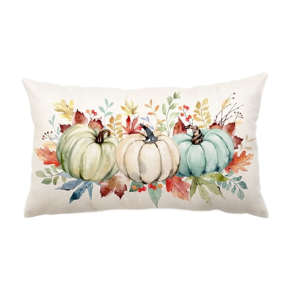 Fall Pumpkin Linen Pillow Cover, Thanksgiving Seasonal Decor Pillowcase, Farmhouse Style Great Housewarming Gift for Fall Home Decor