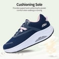 thumbnail image 4 of JOYFON Wide Toe Box Shoes for Women Arch Support Walking Tennis Sneakers Orthotic Leather Shoes for Bunions, Plantar Fasciitis PinkBlue Size 7.5, 4 of 6