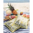 thumbnail image 4 of Outdoor Throw Pillow Cover Summer Gnomes with Lemons Waterproof Cushion Covers 2 Pack Leaves Texture on Yellow and Grid Pillow Cases Home Decoration for Patio Garden Couch Sofa, 4 of 7