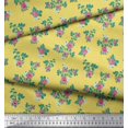thumbnail image 2 of Soimoi Tissu en Rayonne Imprimé Feuilles & Roses Tissu de Couture Yard 56 Pouces de Large, 2 of 3