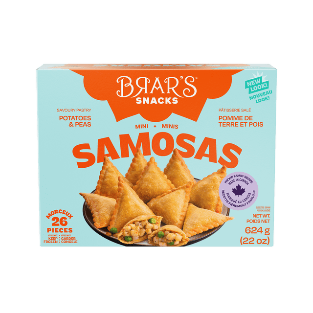 Brar's Samosa Pea and Potato, 624gm, 26 Pieces