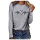 thumbnail image 1 of Blusa de manga larga con cuello redondo suelta informal estampada para mujer Fridja  hj1543, 1 of 4