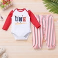 thumbnail image 2 of OBEEII Baby Boys First Birthday Outfits One Year Old Birthday Clothes Long Sleeve Romper with Pants Fall Winter Infant Boys Outwear, 2 of 9