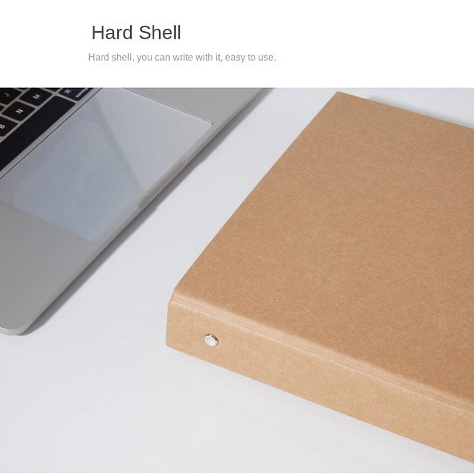12Pcs A5 Refillable Ring Binder,A5 Kraft Paper Binder Tray with 2 Rings to Add Loose Sheets,A5 Kraft Paper Folders