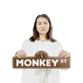 thumbnail image 3 of Monkey Plastic Street Sign - 6 Inch X 18 Inch Gift Animal Wildlife Jungle Funny Cute Exotic Decor Nature Climbing Outdoors Playful, 3 of 4