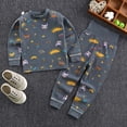 thumbnail image 2 of Gubotare 100% Cotton Baby Boys Girls Pajamas Set Long Sleeve Sleepwear Dark Gray,Size 6-12 Months, 2 of 3