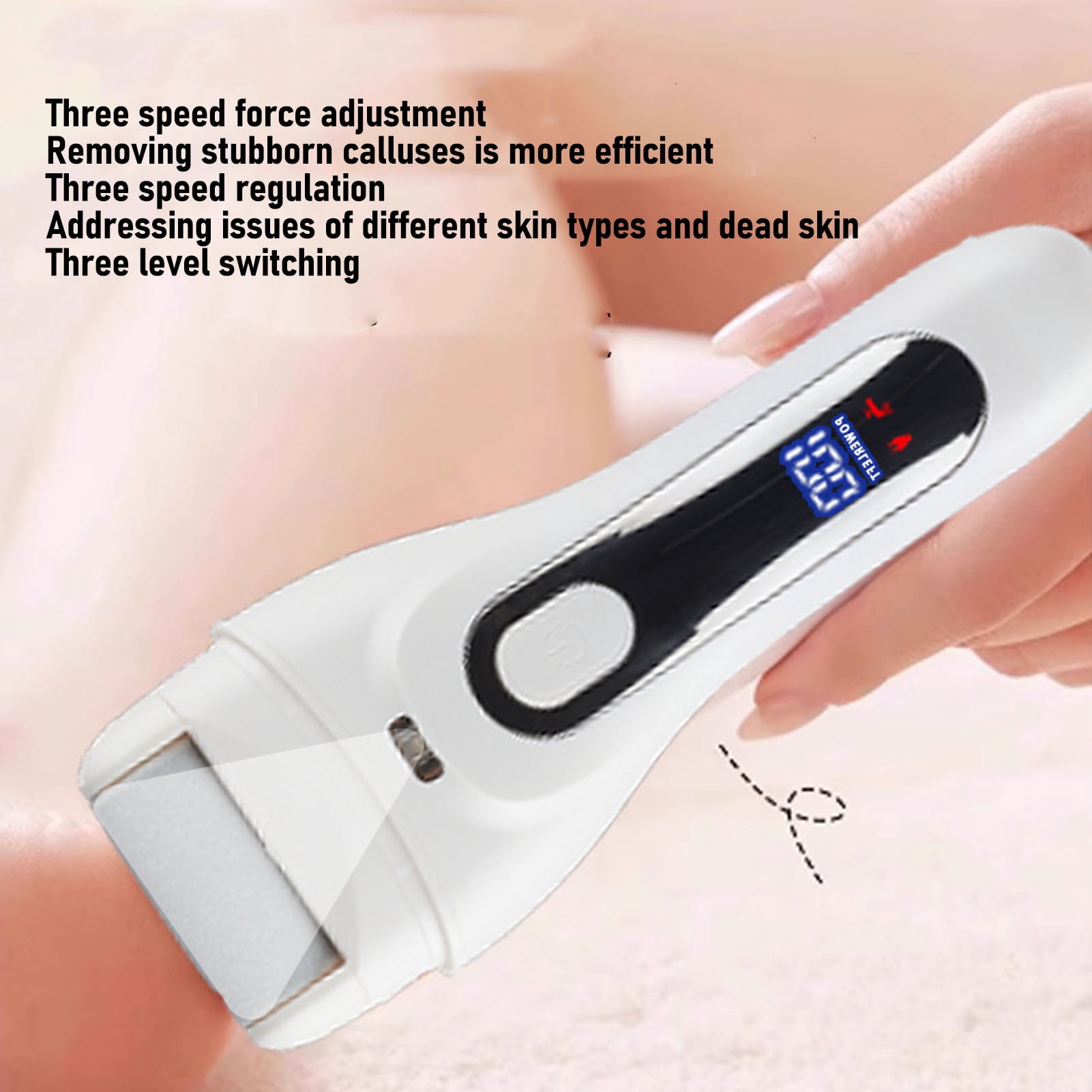 BIMZUC Electric Foot Callus Remover Pedicure Kit USB Rechargeable IPX7 Water Resistant Foot Grinder File White 10 Pcs Set