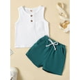 thumbnail image 2 of vera natura Baby Kids Boys Shorts Set, Button Closure Tank Top with Elastic Waist Shorts Summer Outfit, 2 of 7