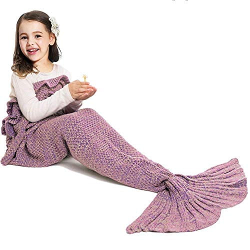 Kids MERMAID BLANKET Children Fish Tail Sleeping Bag Soft Snuggle Fleece Gift UK 