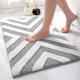 thumbnail image 1 of Alfombrilla de baño antideslizante, alfombrilla de ducha de microfibra suave, absorbente de agua, lavable a máquina, 50 x 80 cm, gris claro, 1 of 5