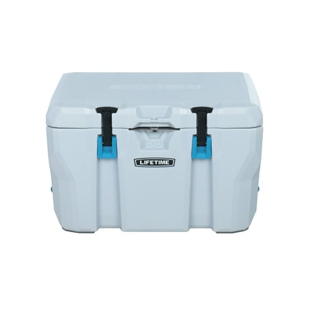Lifetime 55 qt Bear-Resistant Camping Cooler, Premium High Performance, Ice Retention, Hard Cooler, 60 Can Capacity, Light Gray (90949)