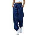 thumbnail image 2 of EDFBUYKRS Female Women Pants Casual Hiking Pants Women Tall Plus Size Women Summer High Waisted Palazzo Pants Wide Leg Long Pant Trousers with Pocket Xl, 2 of 5
