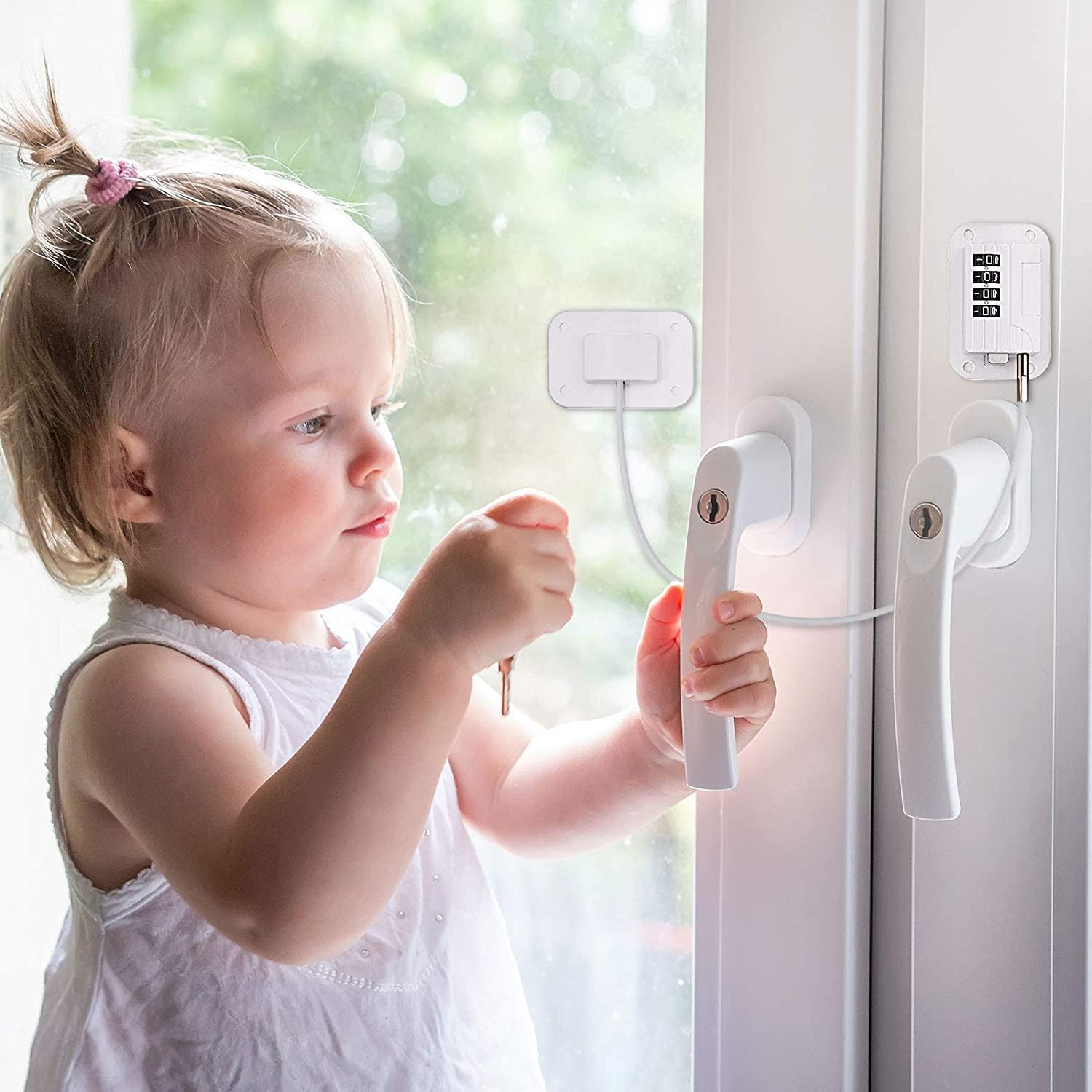 Volibel Refrigerator Lock, Children Safety Fridge Locks with Four-Digit Password for Drawer Fridge Freezer Cupboard (2 Pack White)