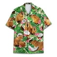 thumbnail image 2 of Funny Coconut Capybara Hawaiian Shirt For Men Aloha Tropical Capybara Mens Hawaiian Shirts Short Sleeve Button Down Shirt Men, 2 of 7