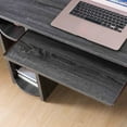thumbnail image 2 of FC Design 56"W Writing Desk with Pull Out Tray, Power Outlet with USB Ports, and 4 Open Shelves in Distressed Gray, 2 of 4
