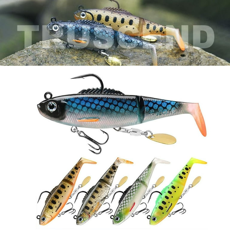 Truscend Luya T-Tail Multi-Section Soft Bait Sequins Fake Bait Swimming Bait  