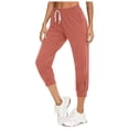 thumbnail image 2 of Samickarr High Waisted Athletic Shorts For Women With Pockets And Drawstring Pants For Women Leggings Lightweight Summer Casual High Wasit Stretch Pants With Pockets Cropped Trousers, 2 of 9