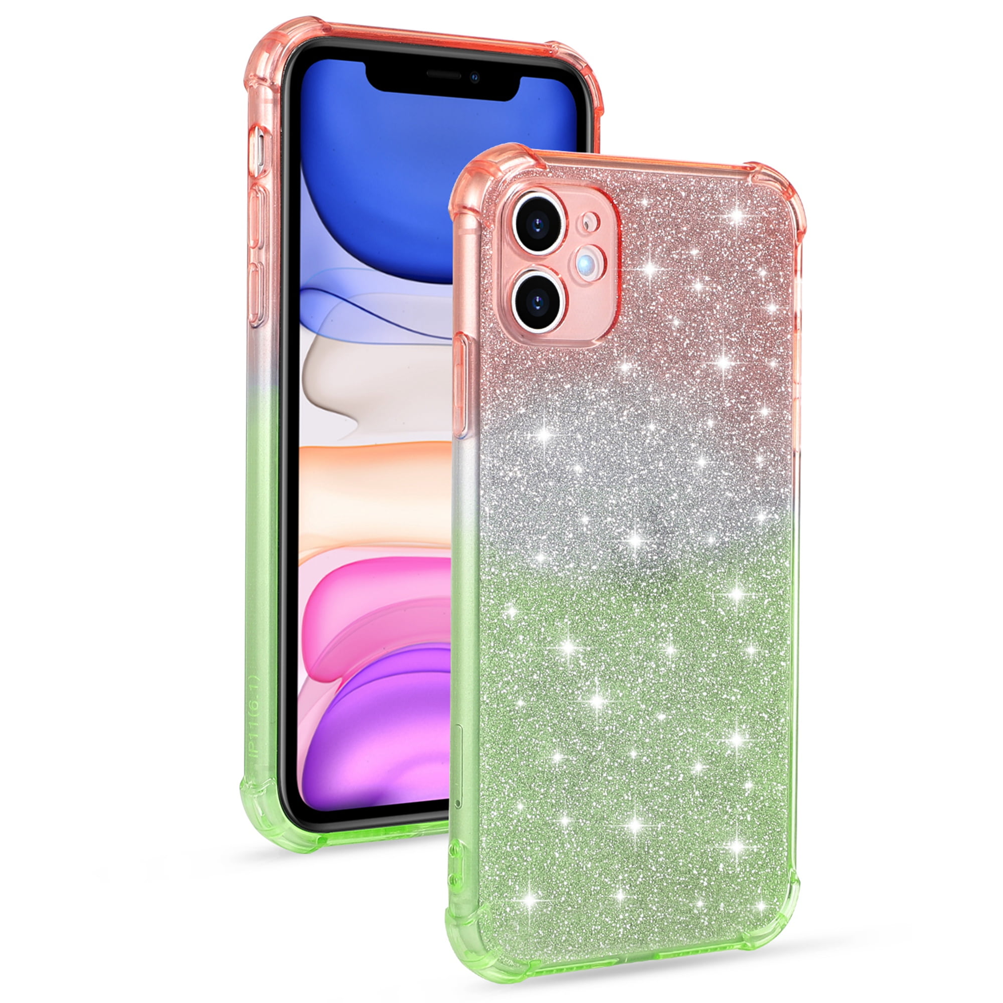 iPhone 11 Case, Dteck Slim Fit Glitter Gradient Color TPU Case Four Corner  Shockproof Cover For Apple iPhone 11, Orange/Green - Walmart.com -  Walmart.com
