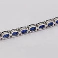 thumbnail image 3 of Oval Cut Lab-Created Blue Sapphire Tennis Bracelet for Women, 925 Sterling Silver, Prong Set, Elegant Gift for Her, Timeless Design, Jewelry for Special Occasions, 3 of 5