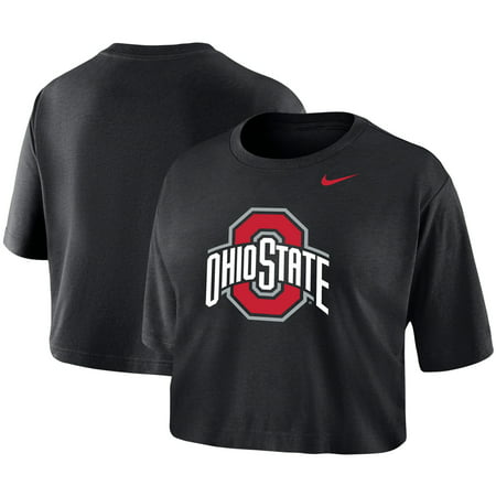 Ohio State Buckeyes Nike Women's Cropped Performance T-Shirt - Black
