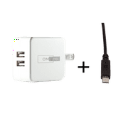 OMNIHIL Replacement 2-Port USB Charger+(5FT)MICRO-USB for Zerofire 16GB Portable Digital Music Player