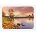 thumbnail image 1 of Landscape Bath Mat, Bohemian Old Town Scenery by the River with Gothic Buildings in the Fall Sunset, Non-Slip Plush Mat Bathroom Kitchen Laundry Room Decor, 29.5 X 17.5 Inches, Pink Orange, Ambesonne, 1 of 2