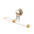 thumbnail image 4 of Soporte para papel de cocina, soporte para colgar paños de cocina, montado en la pared, fácil de instalar, resistente al óxido, sin taladro, soporte Color madera natural, 4 of 8
