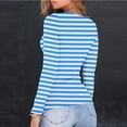 thumbnail image 5 of EchfiProm Slim Tops for Women Ribbed Light blue Long Sleeve Fall Striped Womens T-Shirt Crew Neck, 5 of 8