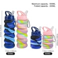 thumbnail image 2 of Botella de agua deportiva de silicona plegable de 500 ml [2 piezas], botellas para acampar y caminar, sin BPA, fácil de llevar, para viajes, gimnasio, ciclismo, botella de agua retráctil, 2 of 5