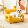 thumbnail image 4 of Bookk Cute Ear Sofa Bed & Bed Mat Bright Yellow Linen Bed For Small & Medium And Cats Soft Washable For Cats Beds &, 4 of 5