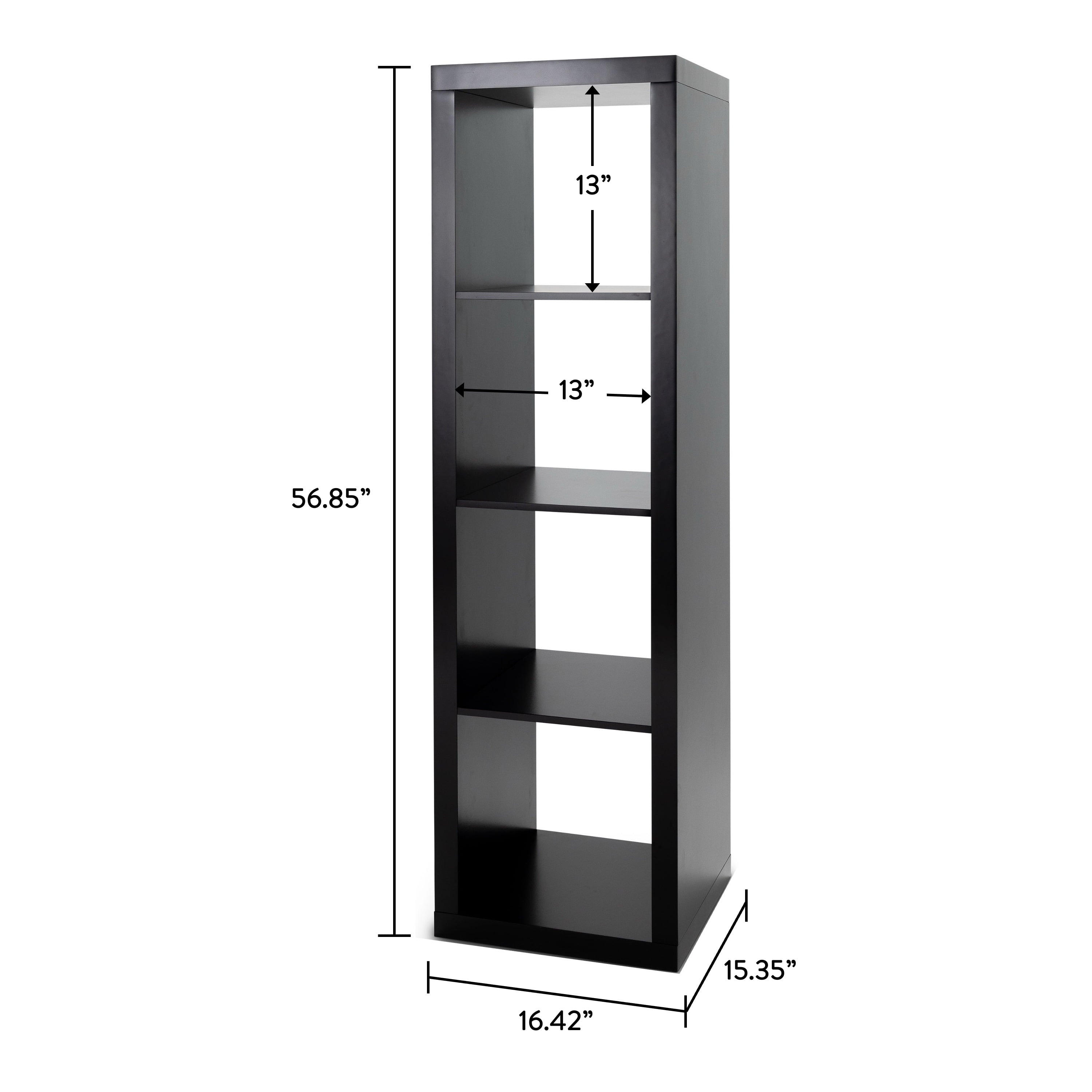 Better Homes & Gardens 4 Cube Vertical Storage Organizer, Solid Black