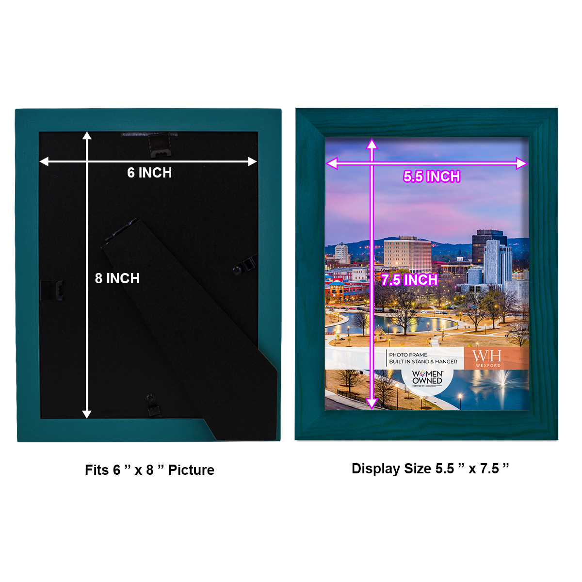 Woodgrain 6 in. x 8 in. Ocean Blue Picture Frame Set (Set of 4)