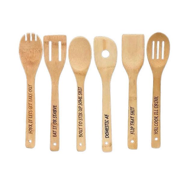 Funny Wooden Spoon Set,Wooden Cooking Spoons,Wooden Spoons,Engraved Wooden Spoon