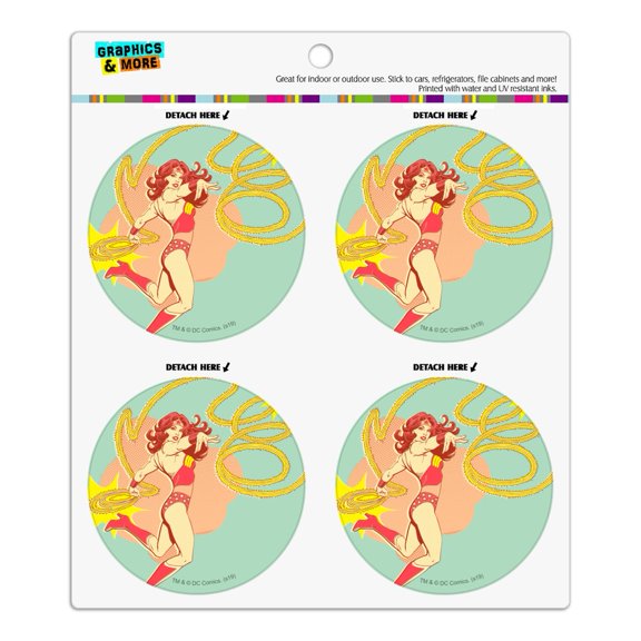 Wonder Woman Golden Lasso Refrigerator Fridge Locker Vinyl Circle Magnet Set
