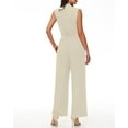 thumbnail image 7 of Vine Womens Summer One Piece Jumpsuits Dressy Casual Outfits Sleeveless Mock Neck Wide Leg Pants Rompers With Pockets, 7 of 7