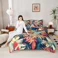 thumbnail image 4 of Homewish Colorful Monstera Leaf Bedding Comforter Set,Tropical Botanical Plam Twin Comforter Sets,Rustic Leaves Bedding Set For Teens,Breathable Home Decor Reversible,2-Piece, 4 of 8