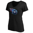 thumbnail image 2 of Women's Black Tennessee Titans Midnight Mascot Logo V-Neck T-Shirt, 2 of 3
