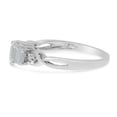 thumbnail image 4 of 14k White Gold Oval White Topaz And Diamond Three Stone Ring, 4 of 6