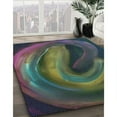 thumbnail image 3 of Ahgly Company Machine Washable Indoor Square Transitional Charcoal Black Area Rugs, 5' Square, 3 of 7
