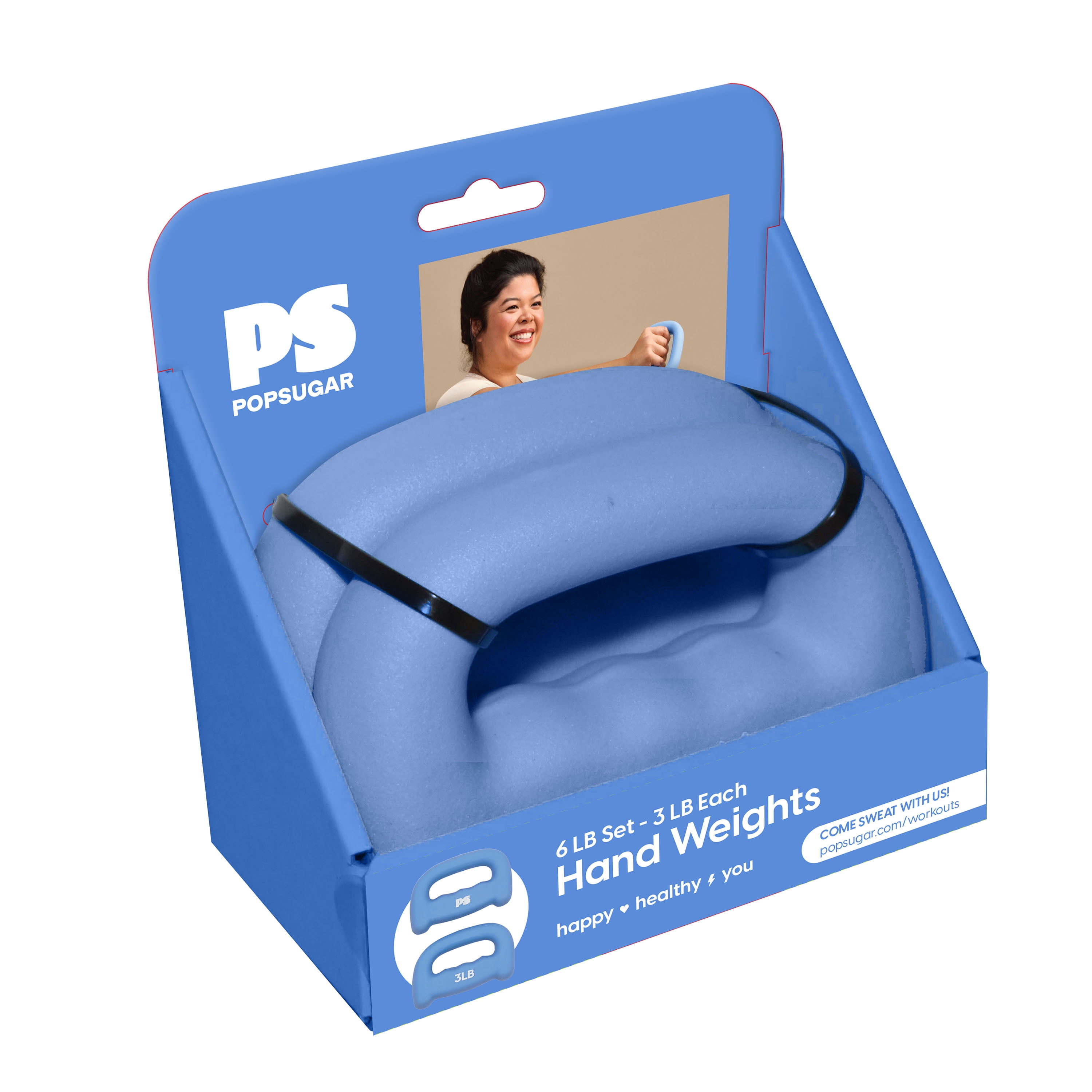 Popsugar Hand Grip Weight Set, 3lb Each, Set of 2, Periwinkle