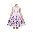 thumbnail image 1 of Vestido de Niña Geométrico Colorido Círculo Puntos Escolar Casual Vestido Veraniego Verano 9-10 Años, 1 of 8