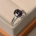 thumbnail image 2 of lab alexandrite ring, engagement ring, oval cut, color changing gemstone ring ,sterling silver ring, June birthstone, 2 of 4